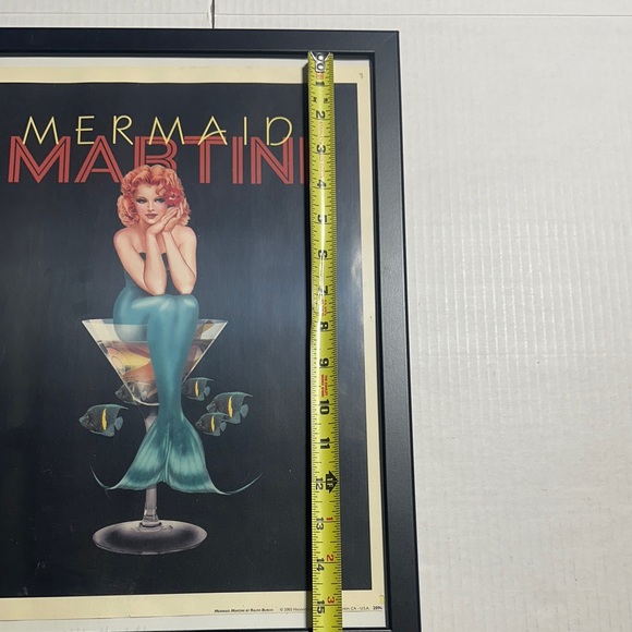 Ralph Burch Mermaid Martini Art Print 2003 with Black lightweight Frame - Picture 3 of 11